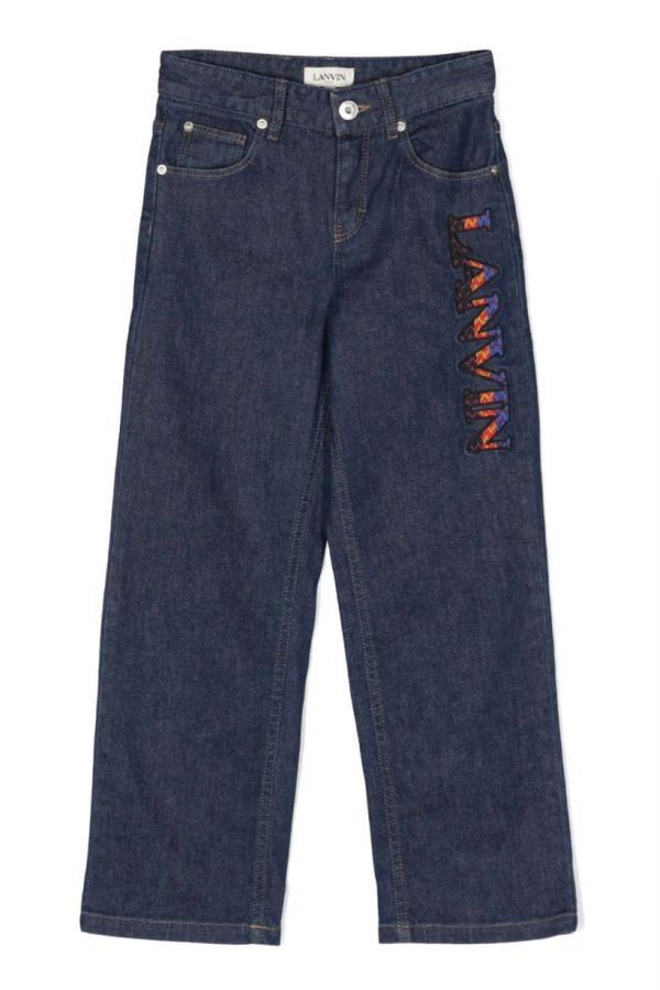 KIDS Lanvin Jeans With Logo Jeans - Denim