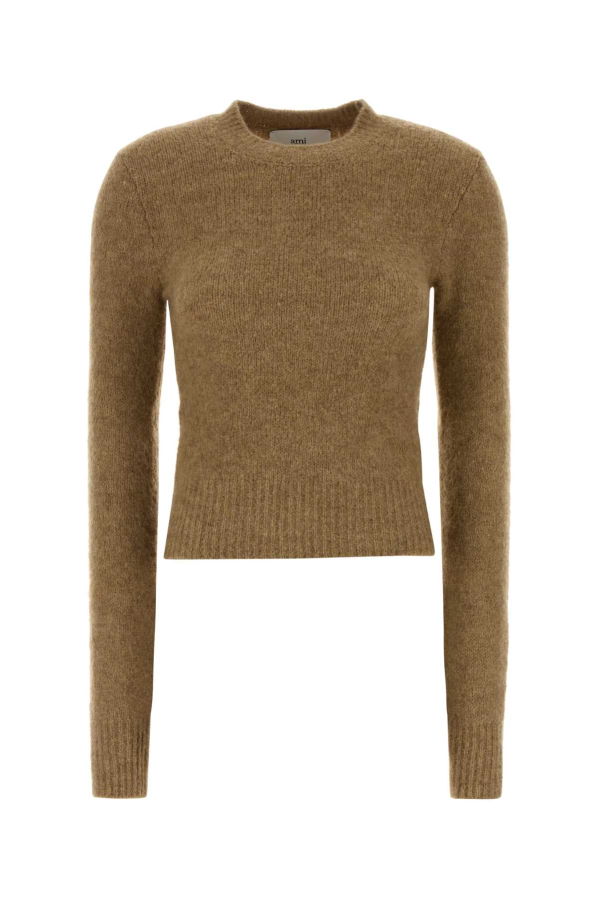Ami Alexandre Mattiussi Stretch Alpaca Blend Sweater - Camel
