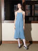 Baserange Yumi Apron Dress - Light Blue Wash - Thumbnail 5