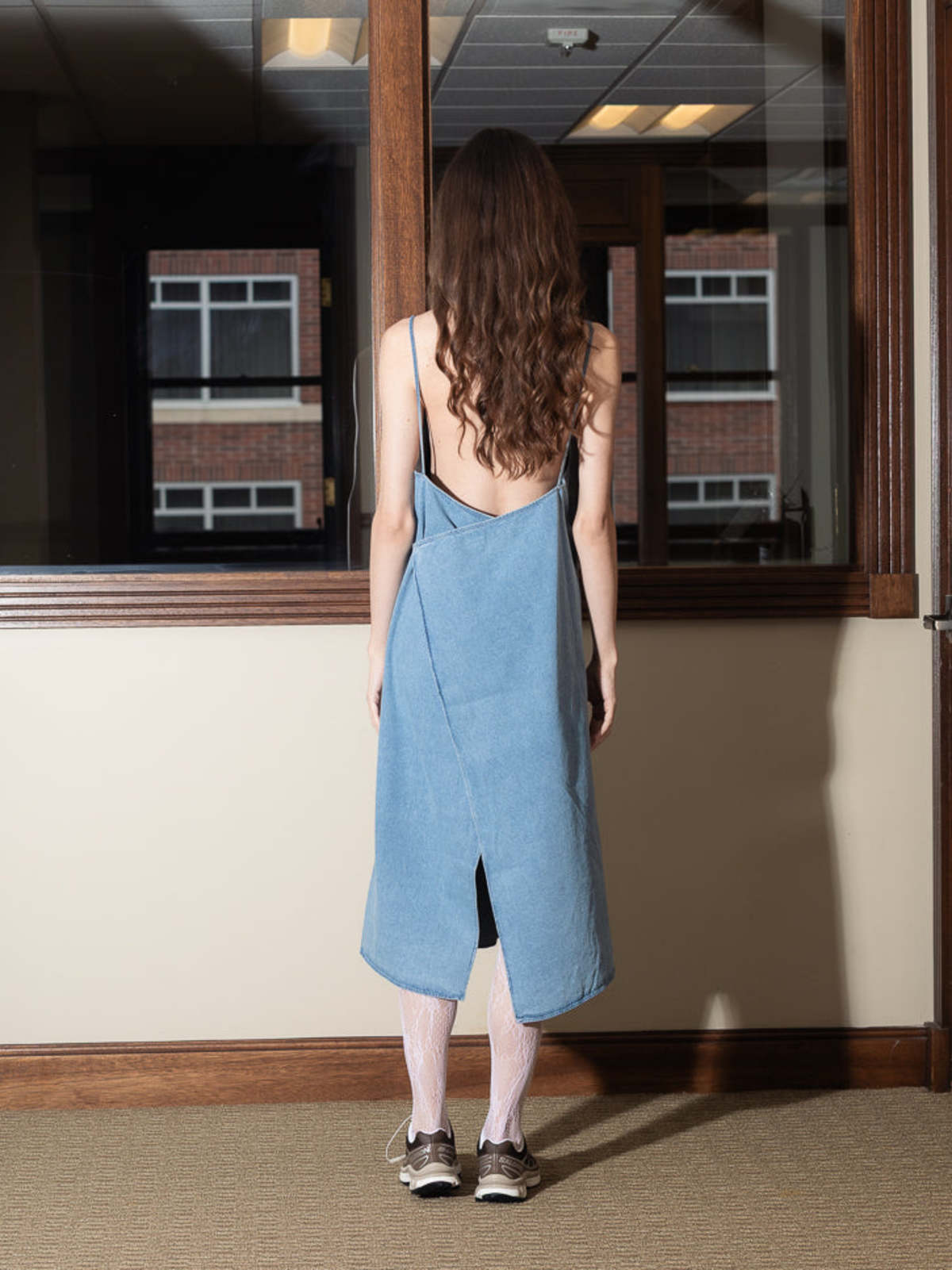 Baserange Yumi Apron Dress - Light Blue Wash - Image 6 of 7