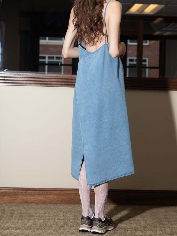 Baserange Yumi Apron Dress - Light Blue Wash