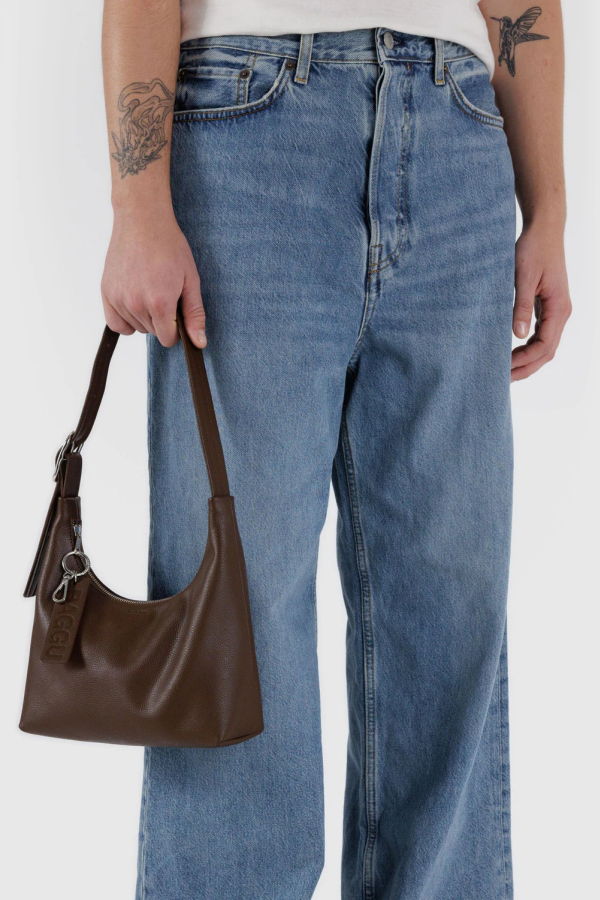 BAGGU Mini Recycled Leather Shoulder Bag