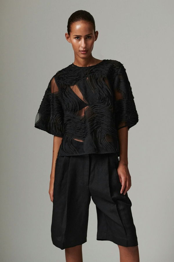 Day Birger et Mikkelsen Tatiana Crochet Lacy Top - Black