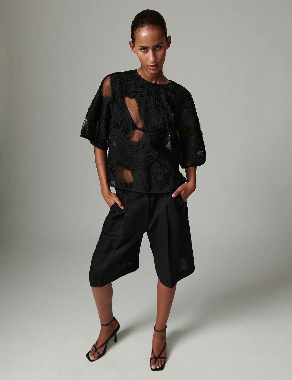 Day Birger et Mikkelsen Tatiana Crochet Lacy Top - Black - Image 3 of 7