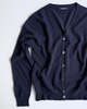 PURECASHMERE NYC V-Neck Boyfriend Cardigan in Navy - Thumbnail 2