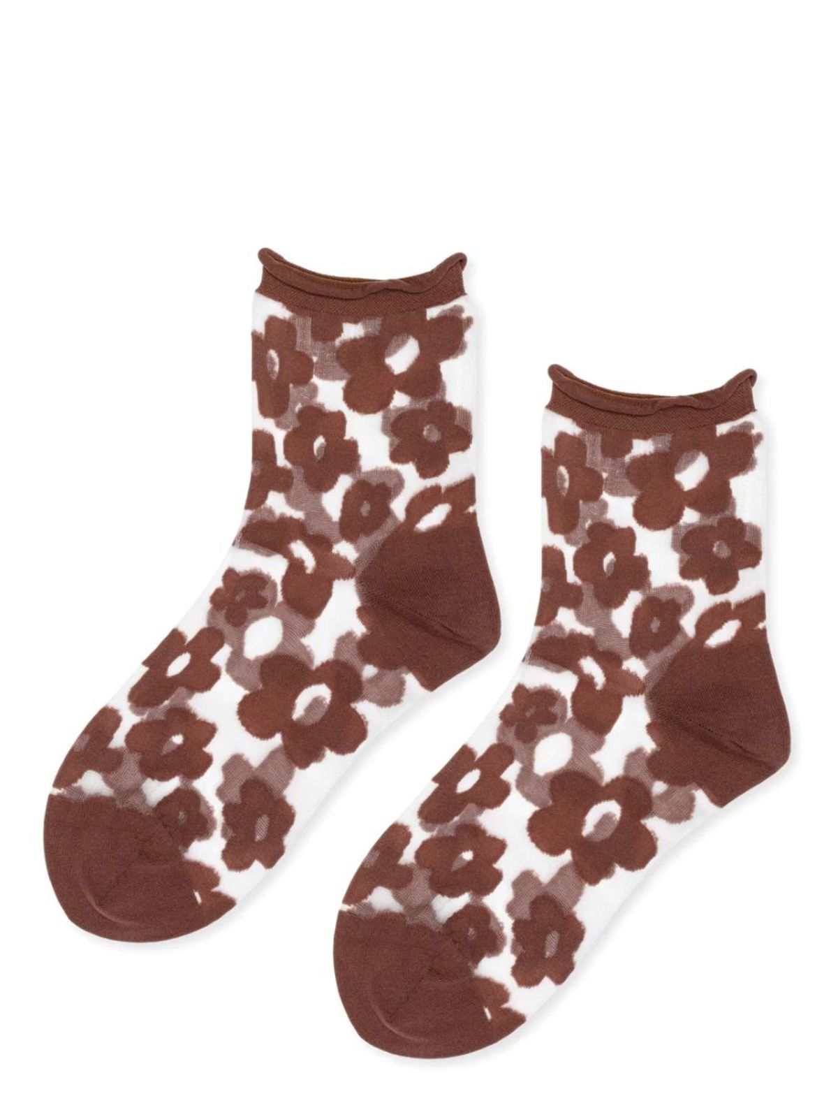 Hansel from Basel Pop Sheer Short Crew Socks - Mocha - Image 1 of 2