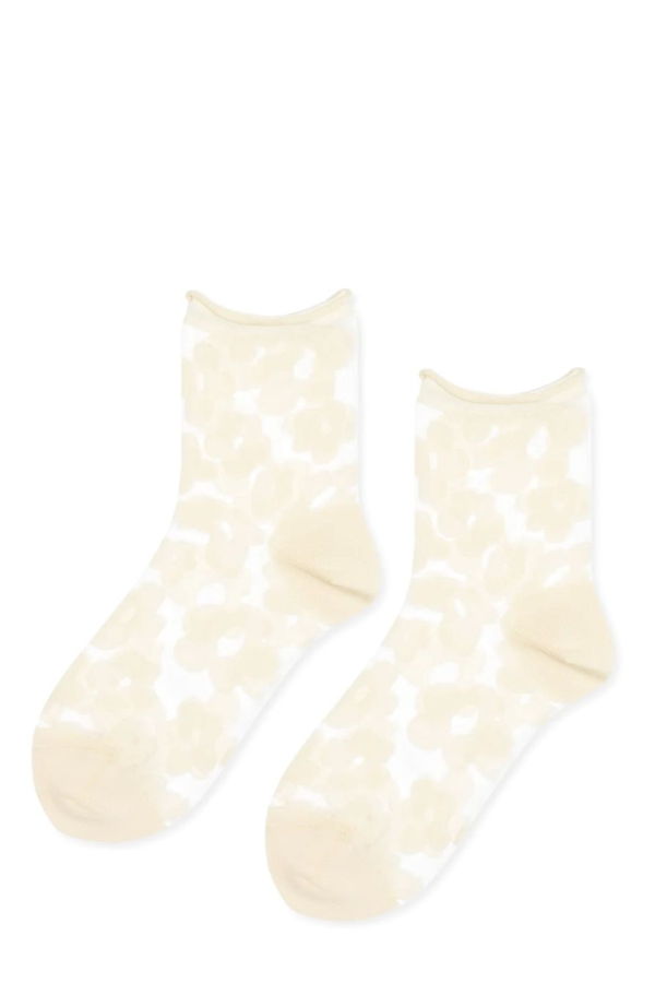 Hansel from Basel Pop Sheer Short Crew Socks - Snow