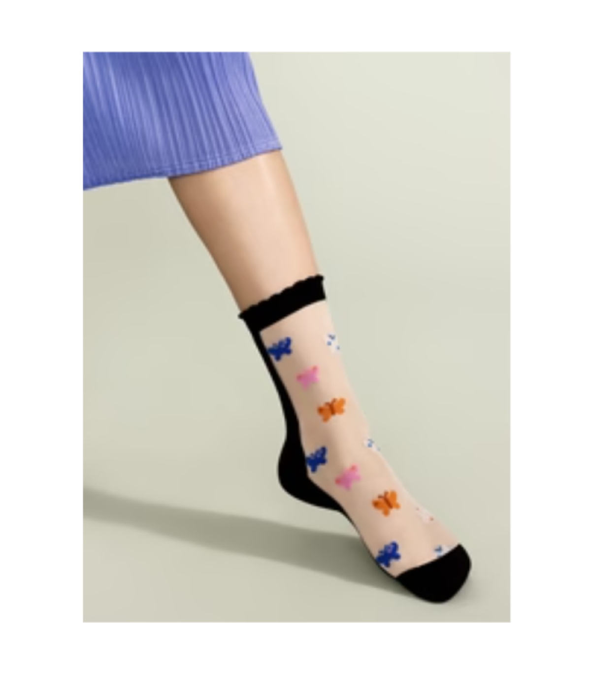 Hansel from Basel Shala Sheer Crew Socks - Black - Image 1 of 1