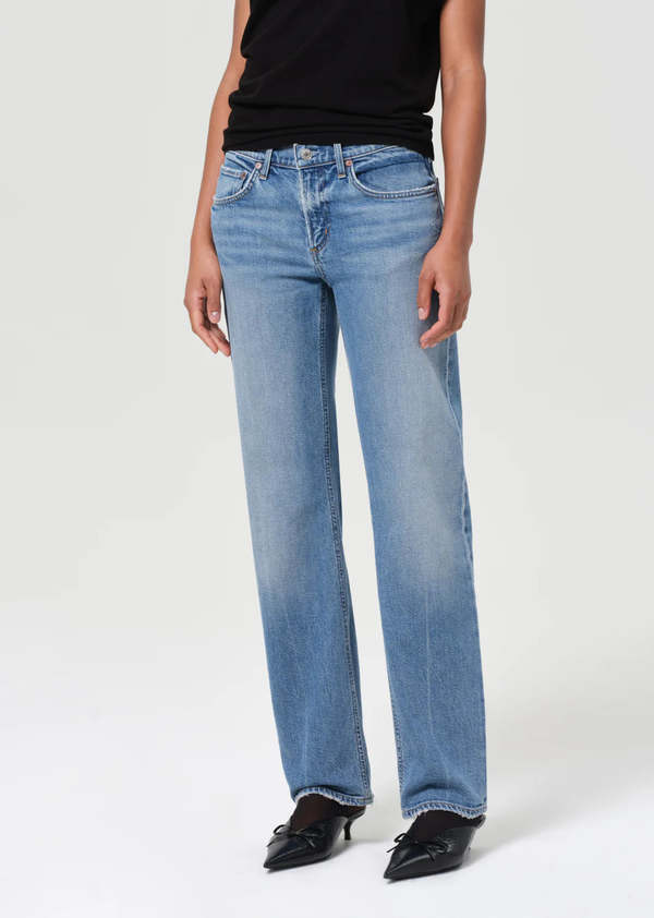 AGOLDE Low Rise Slim Stretch Jeans in Kindle