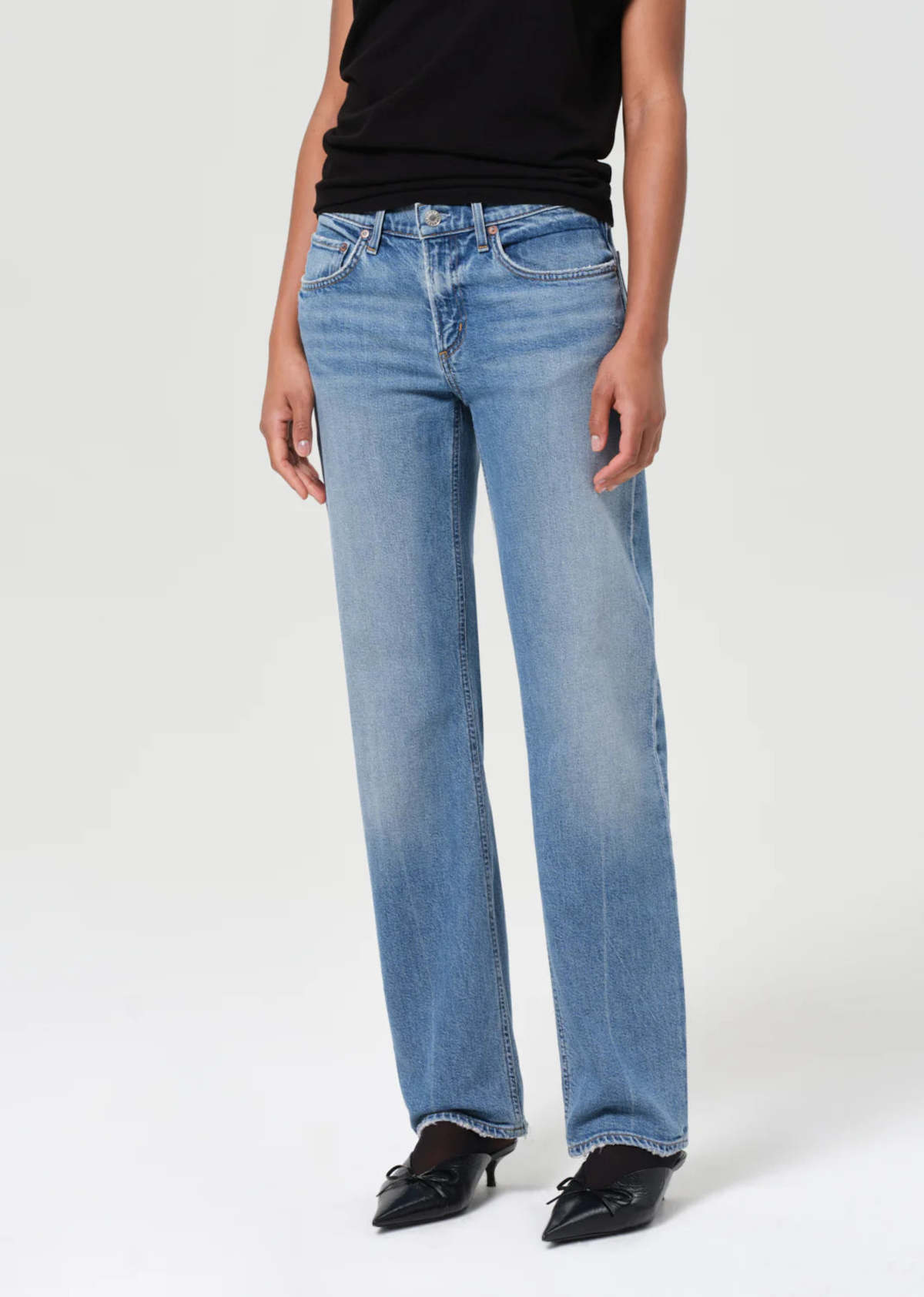 AGOLDE Low Rise Slim Stretch Jeans in Kindle - Image 1 of 5