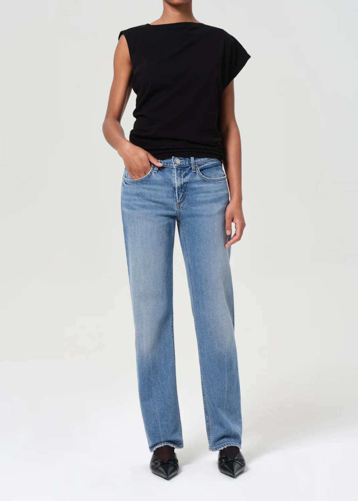 AGOLDE Low Rise Slim Stretch Jeans in Kindle - Image 2 of 5