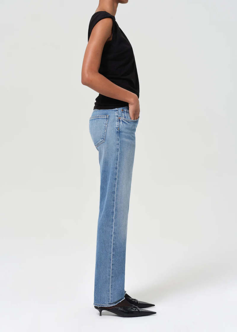 AGOLDE Low Rise Slim Stretch Jeans in Kindle