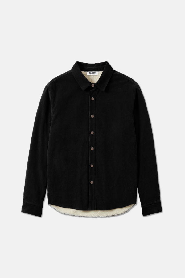 Blue&Cream Best Sherpa Overshirt - Black/Pure White
