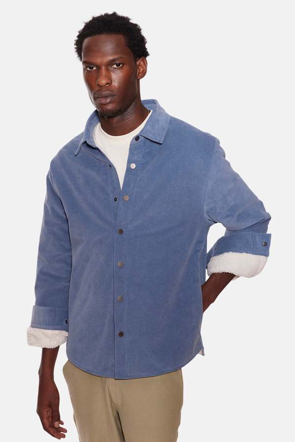 Blue&Cream Best Sherpa Overshirt - Blue/Cream