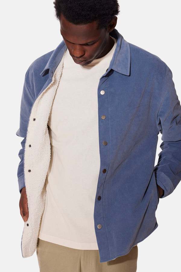 Blue&Cream Best Sherpa Overshirt - Blue/Cream