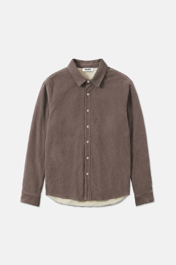 Blue&Cream Best Sherpa Overshirt - Mocha/Cream