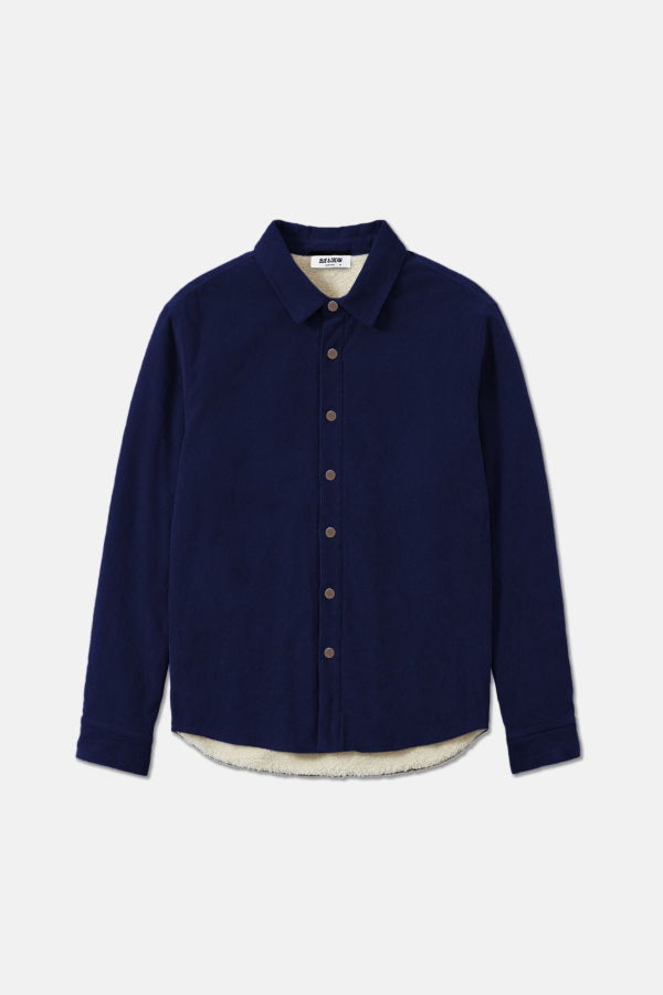 Blue&Cream Best Sherpa Overshirt - Rich Navy/Mocha