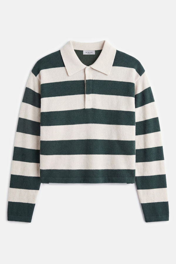 The Tile Club Bonnie Rugby Cropped Cashmere Sweater