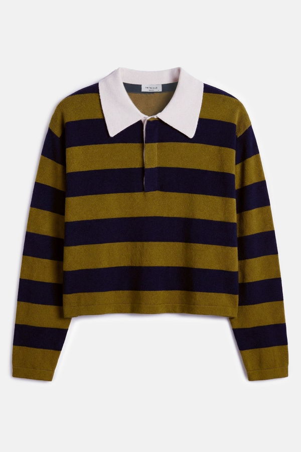 The Tile Club Bonnie Rugby Cropped Cashmere Sweater