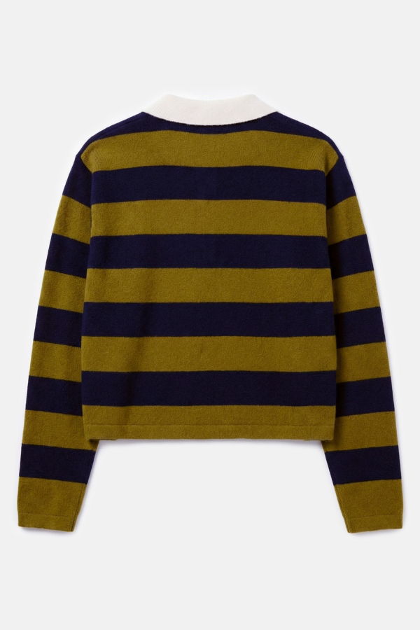 The Tile Club Bonnie Rugby Cropped Cashmere Sweater