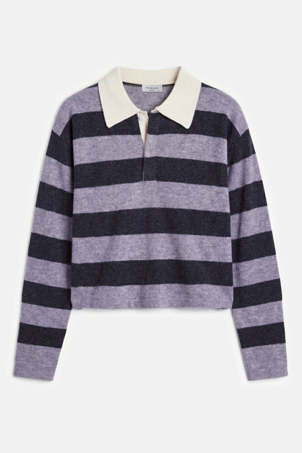 The Tile Club Bonnie Rugby Cropped Cashmere Sweater