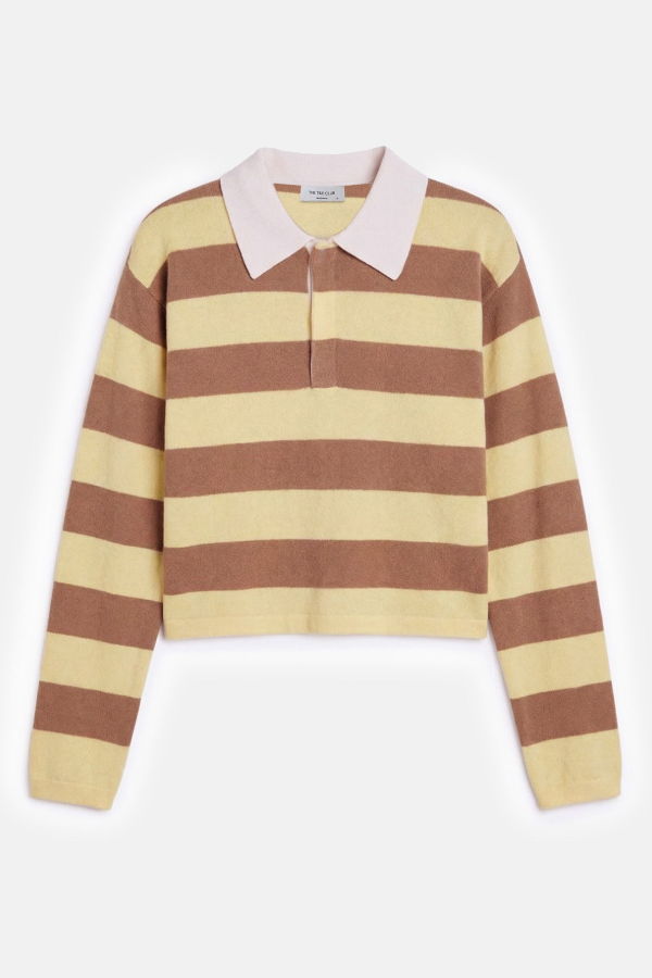 The Tile Club Bonnie Rugby Cropped Cashmere Sweater