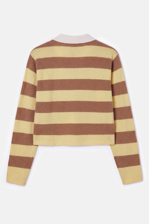 The Tile Club Bonnie Rugby Cropped Cashmere Sweater