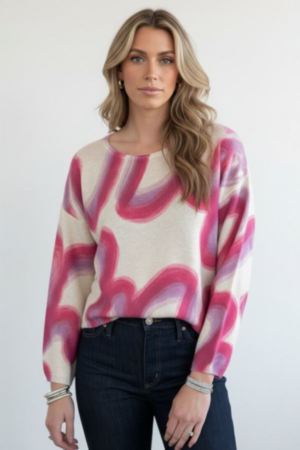 Colorush Wander Wave Crew Sweater