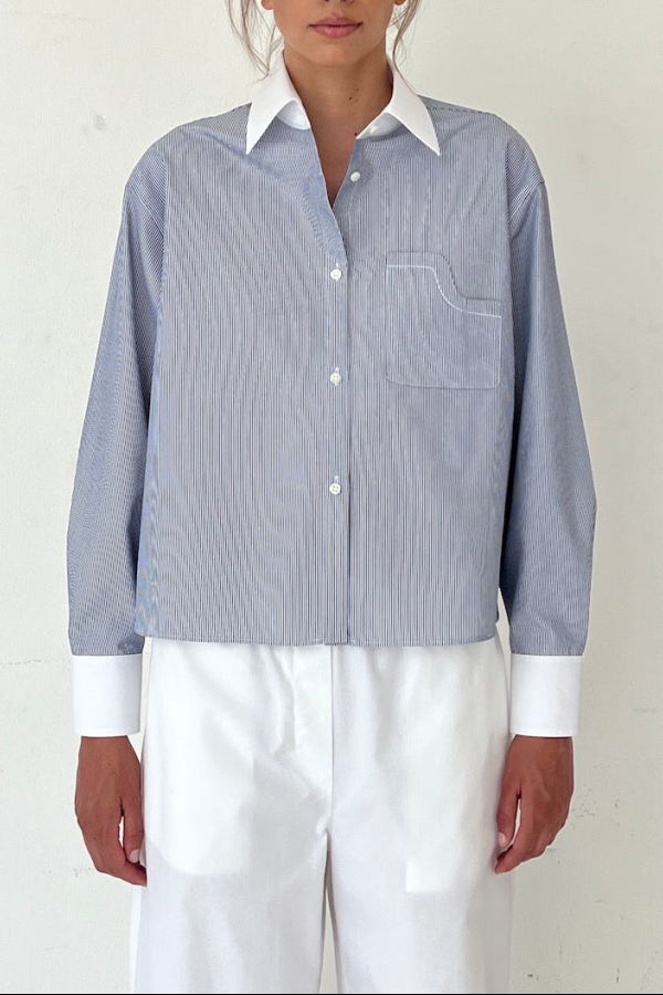 CUANTICO Milano Shirt - Navy Stripe