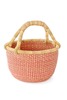 Swahili | AFRICAN MODERN Pastel Pink and Natural Flecked Baby Bolga Basket - Thumbnail 1