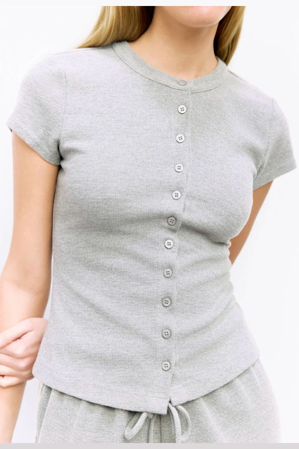 Mod Ref Enzo Waffle Button Top