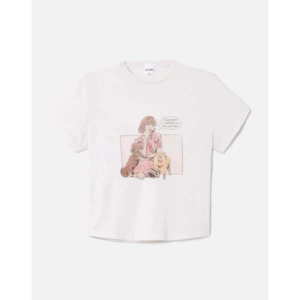 RE/DONE 50s Boxy Tee Puppies - Vintage White RE/DONE 50s Boxy Tee Puppies - Vintage White
