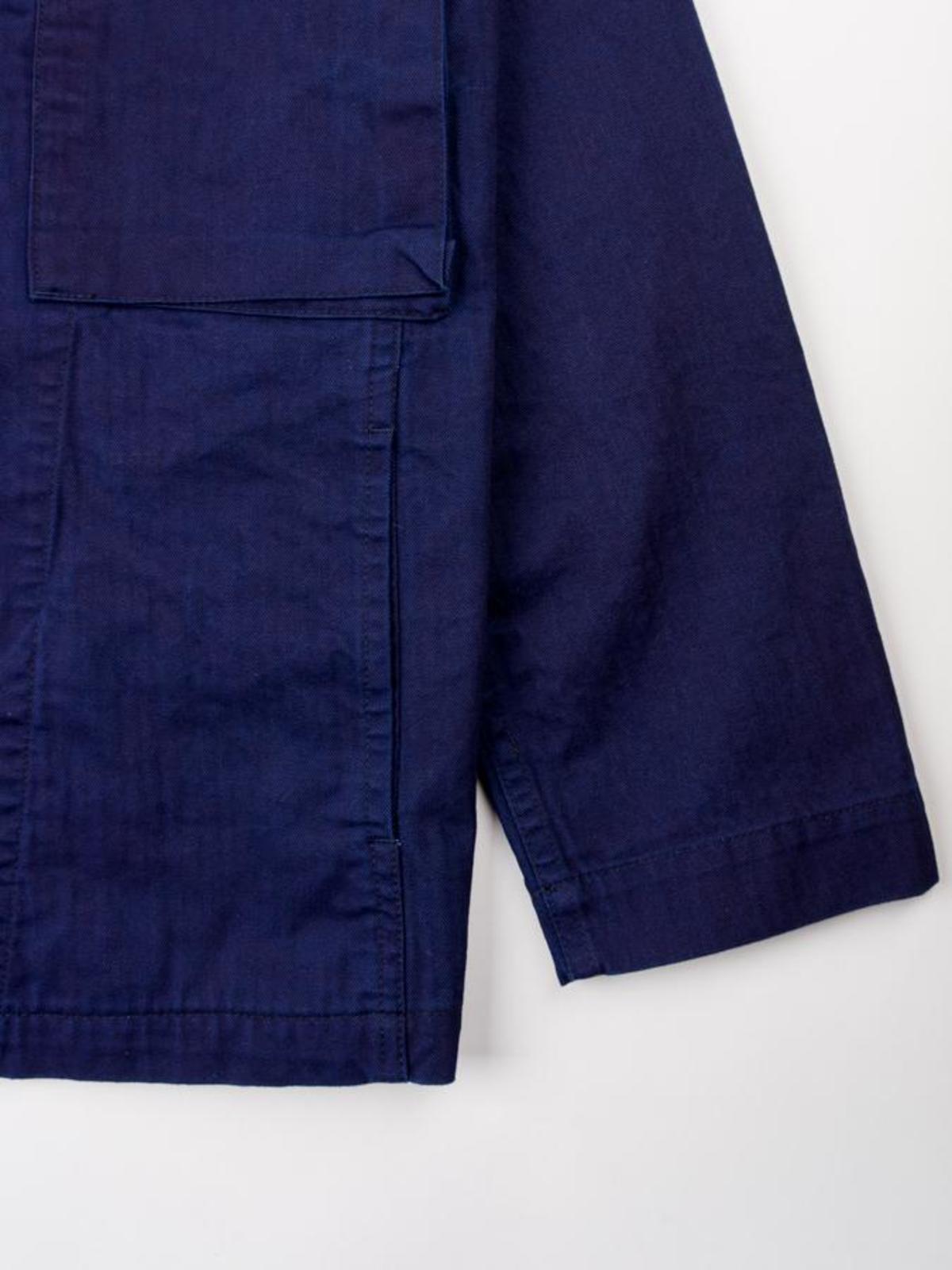 Blue Blue Japan Cotton Herringbone Pattern Big Pocket Shirt Jacket - Indigo - Image 3 of 4