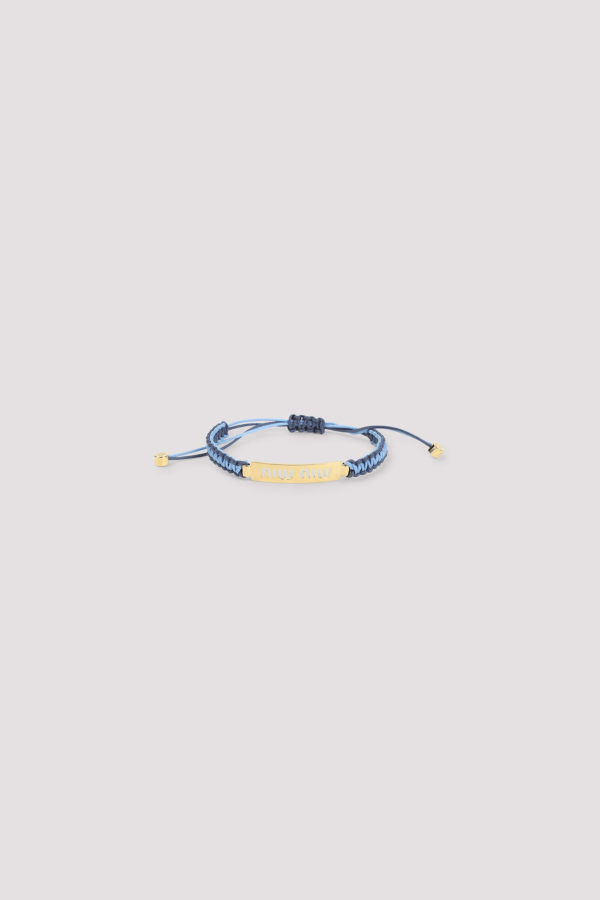 MIU MIU Cord Bracelet - Oro Celeste Blu