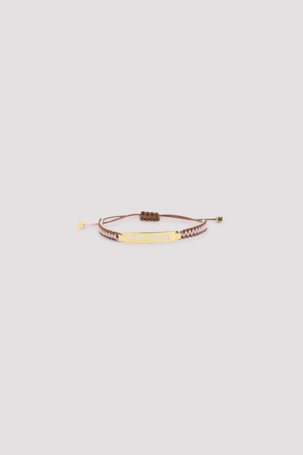 MIU MIU Cord Bracelet - Oro Rosa Marrone