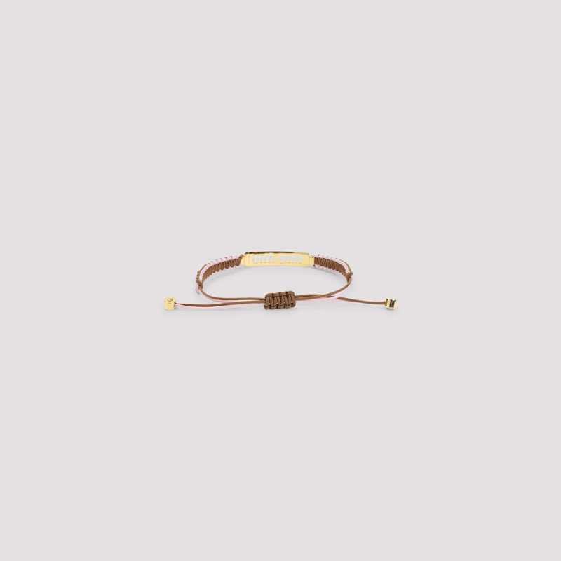 MIU MIU Cord Bracelet - Oro Rosa Marrone
