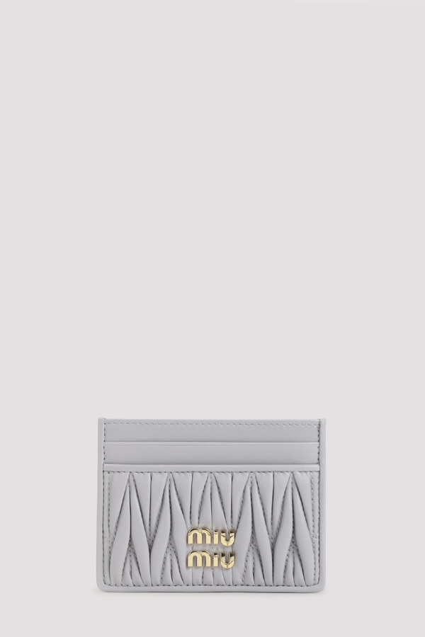 MIU MIU Lamb Leather Cardholder - Glicine
