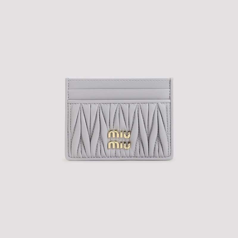 MIU MIU Lamb Leather Cardholder - Glicine