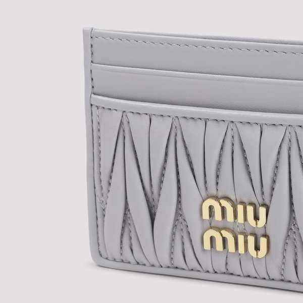 MIU MIU Lamb Leather Cardholder - Glicine