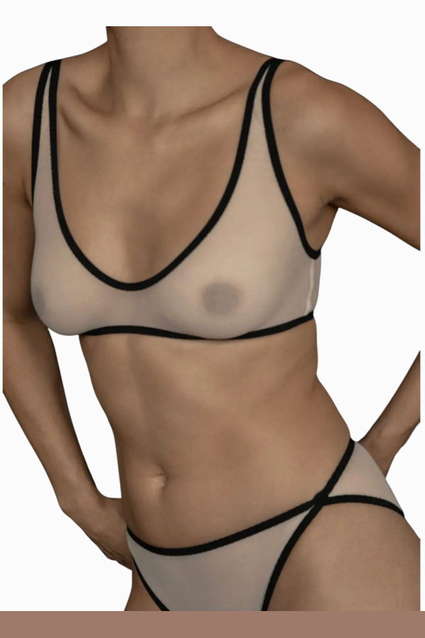 KYE Intimates Ikebana Bra - Black/Ecru