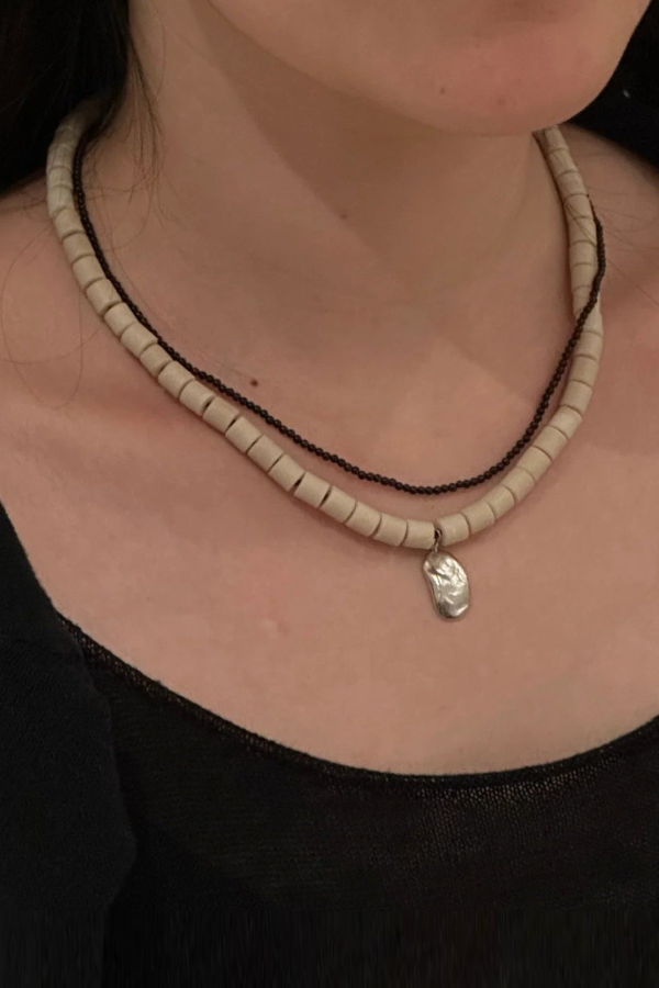 ABOAB Bean Necklace - White Agate