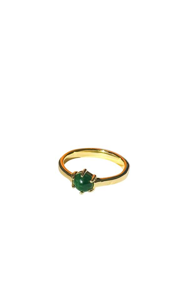 seree Inez Green Jade Gold Ring - Green