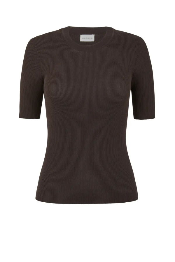 P.A.R.O.S.H. SS Knit Top - Brown