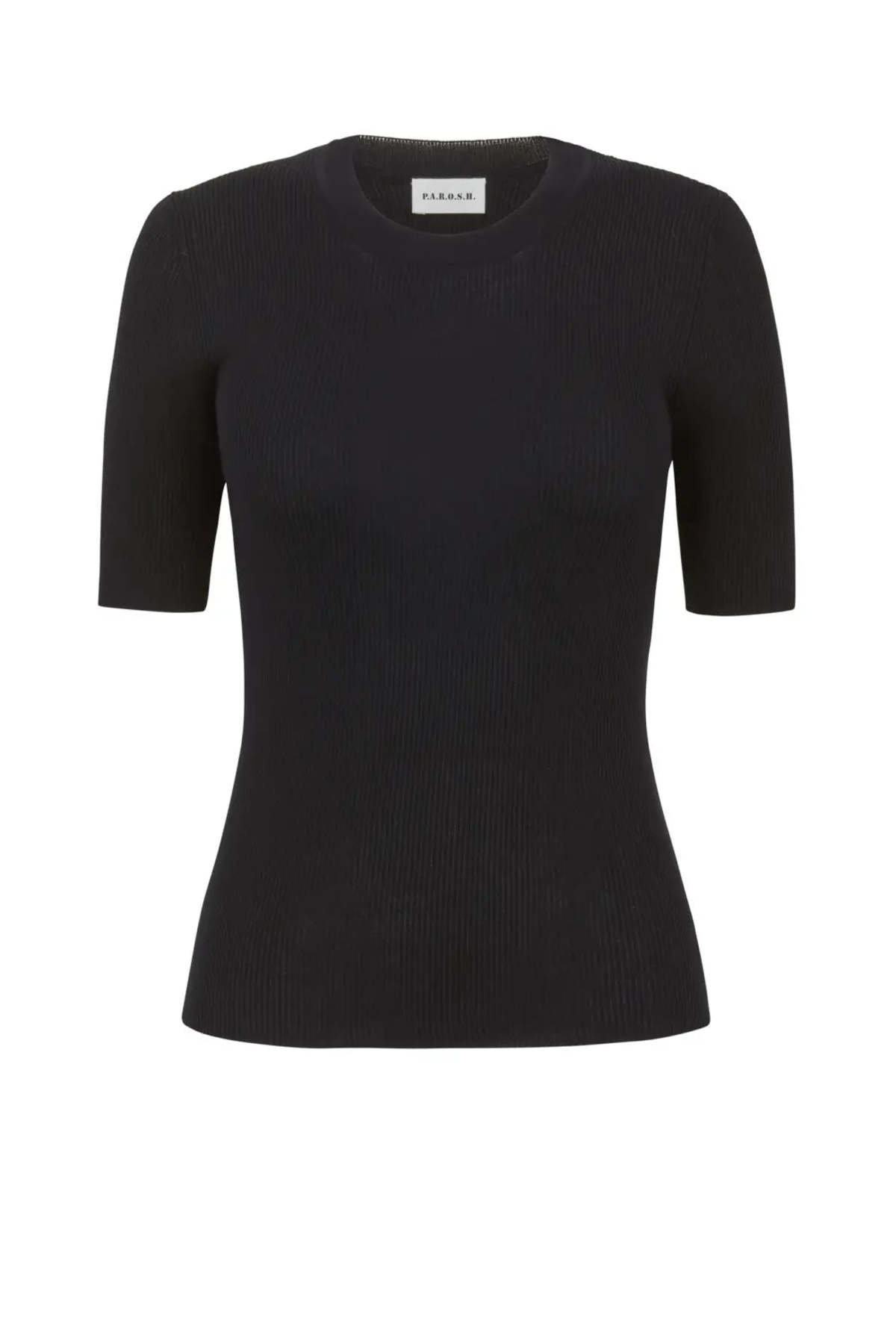 P.A.R.O.S.H. SS Knit Top - Nero - Image 1 of 1