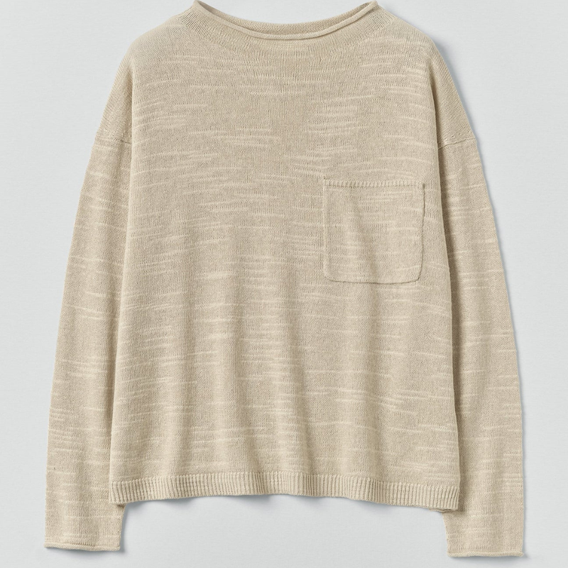 TOAST Linen Cotton Fine Knit Sweater - Parchment