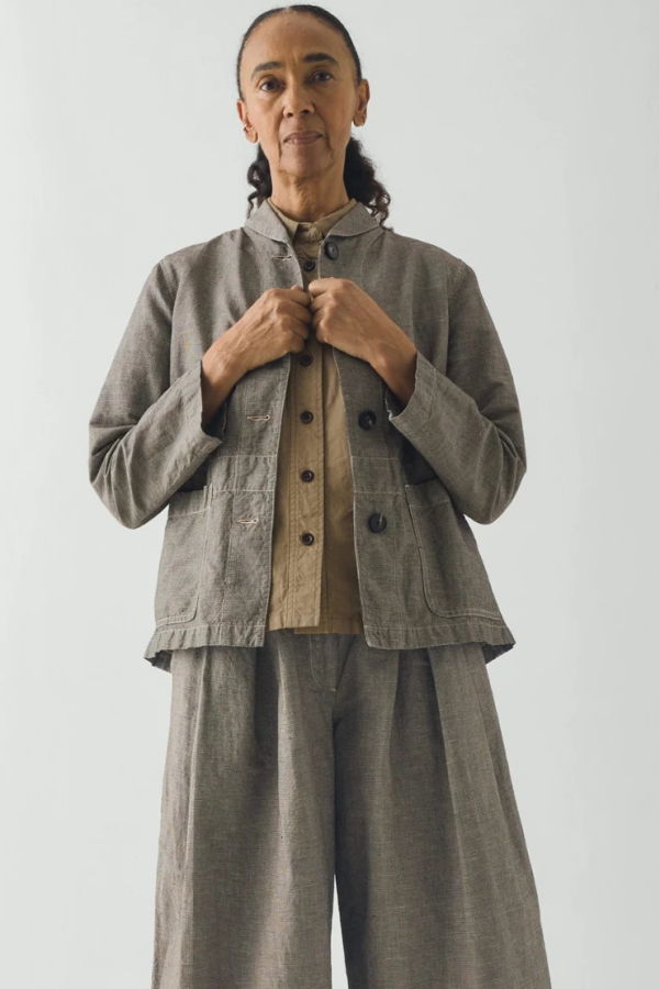 TOAST Micro Houndstooth Workwear Jacket - Vintage White