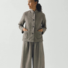 TOAST Micro Houndstooth Workwear Jacket - Vintage White - Thumbnail 2