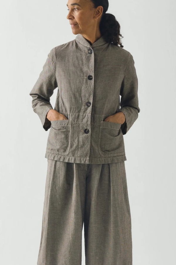 TOAST Micro Houndstooth Workwear Jacket - Vintage White