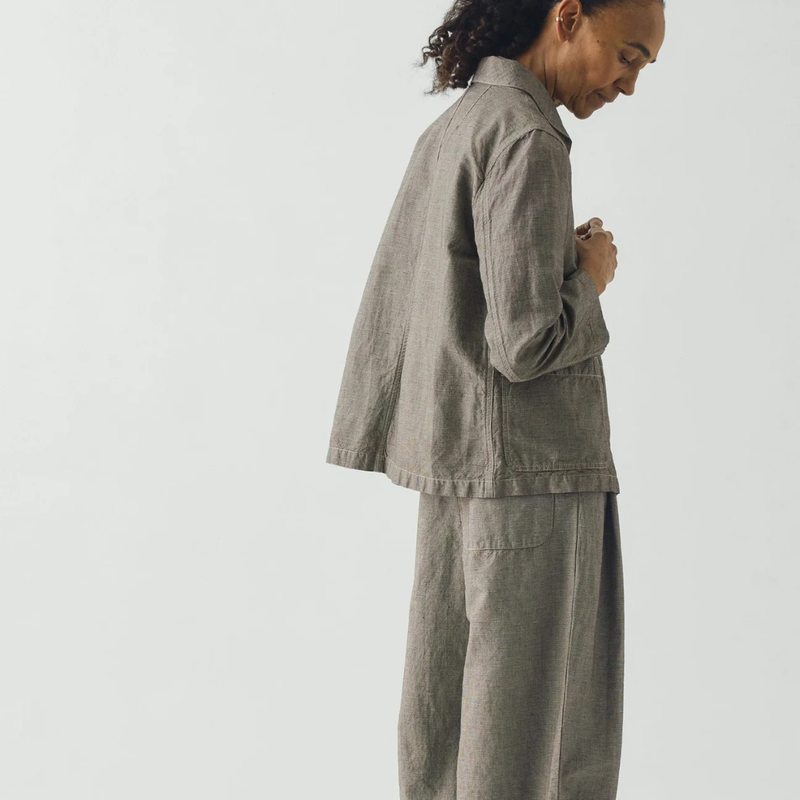 TOAST Micro Houndstooth Workwear Jacket - Vintage White