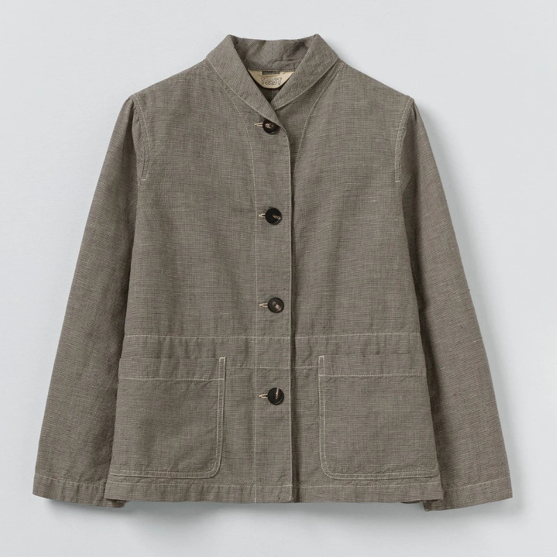 TOAST Micro Houndstooth Workwear Jacket - Vintage White